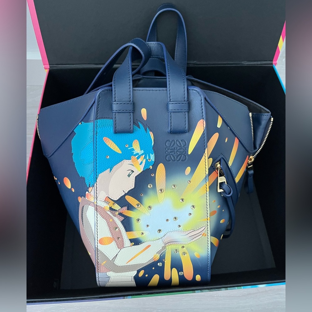 Loewe x Howl’s Moving Castle small “magical sky” hammock in Marine blue WITH BOX